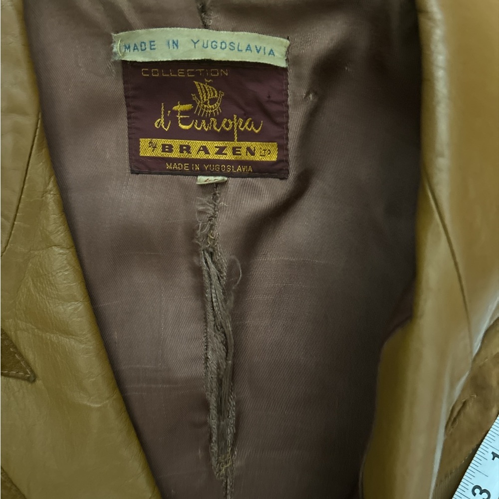 Vintage 70’s Leather Western Ranch Blazer Jacket Mens 40R Medium Marlboro Style - Picture 13 of 16